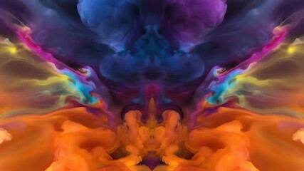 Wall Mural - blending chromatic fields generate a vibrant abstract symmetrical balance, creating a seamlessly loo