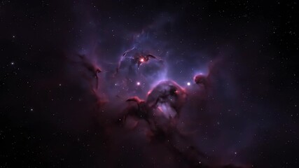 Wall Mural - Dark abstract cosmic nebula slowly drifting through deep space, a seamlessly looping ethereal animation particles, gradient, relaxation