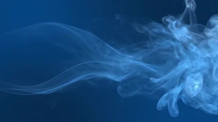 Wall Mural - Ethereal asymmetrical gaseous wisps of light blue and white drift and swirl in a seamlessly looping abstract background calm, drift, tranquil