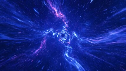 Wall Mural - Neon blue and magenta light forms an abstract cosmic tunnel of energy, a stunning seamlessly looping background seamlessly looping background, abstract, background