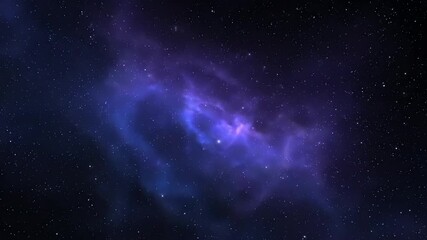 Wall Mural - seamlessly looping abstract background of deep space with a faint, swirling purple and blue gas clou