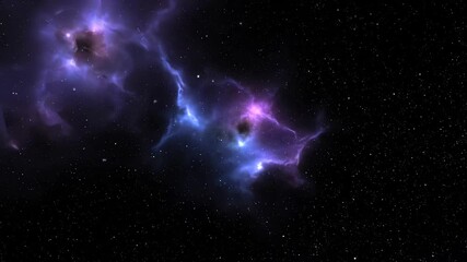 Wall Mural - seamlessly looping abstract background of deep space with a faint, swirling purple and blue gas clou