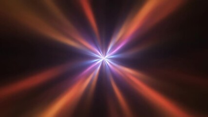 Wall Mural - Shifting colorful light rays emanate from a central point in abstract radial symmetry, creating a vibrant seamlessly looping background modern, luminous, visual