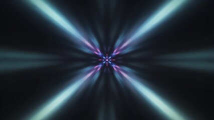 Wall Mural - Shifting colorful light rays emanate from a central point in abstract radial symmetry, creating a vibrant seamlessly looping background innovative, graphic, wave