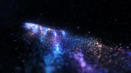 Wall Mural - A seamlessly looping video depicting a tranquil celestial river of glowing particles and soft light, flowing endlessly calm, hypnotic, serene
