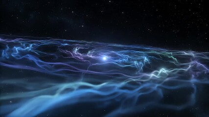 Wall Mural - a seamlessly looping video depicting an organic cosmic web pulsating with soft, interconnected energ