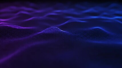 Wall Mural - A seamlessly looping video featuring abstract purple blue light waves, rippling and expanding across a dark, ethereal canvas, creating a soothing, hypnotic effect cosmic energy, celestial, universe