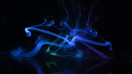 Wall Mural - a seamlessly looping video featuring abstract, bioluminescent tendrils of light slowly weaving throu