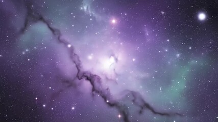 Wall Mural - a serenely seamlessly looping video of cosmic lavender and mint hues softly blending and diffusing l