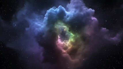Wall Mural - Abstract celestial gas clouds expanding and contracting in a mesmerizing seamless loop website, celestial, purple