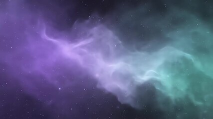 Wall Mural - a serenely seamlessly looping video of cosmic lavender and mint hues softly blending and diffusing l