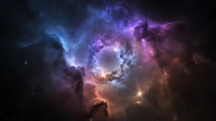 Wall Mural - Abstract celestial gas clouds expanding and contracting in a mesmerizing seamless loop nebula, wallpaper, gentle