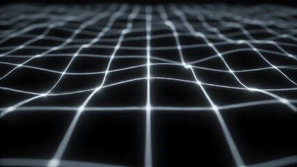 Wall Mural - Abstract glowing white lines forming a delicate, seamlessly looping ethereal grid pattern intro, loop, hypnotic