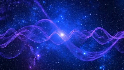 Wall Mural - abstract indigo energy waves pulsate and flow in a seamlessly looping cosmic blue galaxy pattern pul