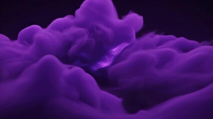 Wall Mural - abstract purple bio-luminescent clouds softly glow and undulate, forming a captivating and seamlessl