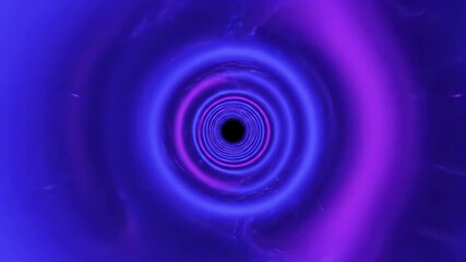 Wall Mural - abstract seamlessly looping video of a glowing ultraviolet tunnel warping and shifting portal, techn