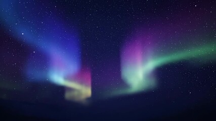 Wall Mural - Abstract vibrant aurora borealis style lights gently swirling and dancing in a seamlessly looping ethereal sky commercial, VJ, atmospheric