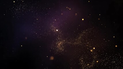 Wall Mural - abstract seamlessly looping video featuring glittering golden stardust drifting slowly upwards throu