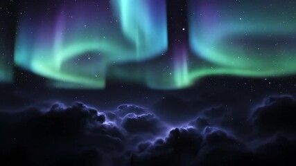 Wall Mural - celestial aurora borealis glow shifting and dancing in a seamlessly looping abstract cosmic scene we