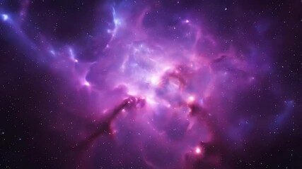 Wall Mural - celestial dance of glowing ultraviolet and pink nebula clouds, gracefully shifting in a continuous b