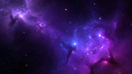Wall Mural - cinematic seamlessly looping video of glowing ultraviolet nebula clouds drifting peacefully gradient