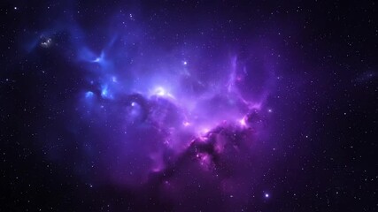Wall Mural - cinematic seamlessly looping video of glowing ultraviolet nebula clouds drifting peacefully loop, ne