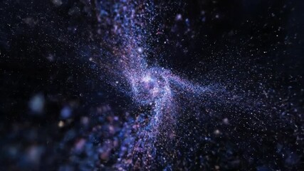 Wall Mural - Continuous stream of astral dust in a seamlessly looping video, with fine, glowing particles flowing through an abstract cosmic void energy, universe, backdrop