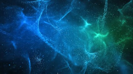 Wall Mural - Cosmic blue and green hues interweaving and pulsating like an ocean of starlight in a seamlessly looping visual artistic, motion, deep