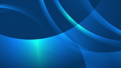 Wall Mural - Blue glowing waves and lines abstract elegant background. Seamless looping motion design. Video animation Ultra HD 4K 3840x2160