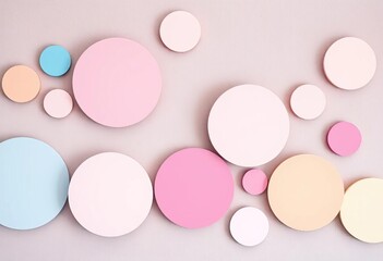 Wall Mural - Abstract pastel circles on textured background, subtle, soft