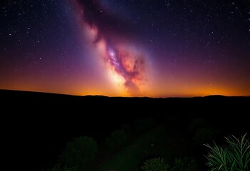 Wall Mural - Ephemeral, luminous pathway across a dark, starlit sky,  nebula,  stars
