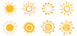 © hasitha - Doodle sun sketch illustration. Hand drawn cute yellow, orange sun set. Scribble doodle children drawn style. Vector illustration