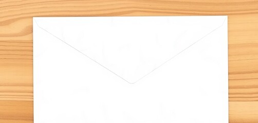 Wall Mural - A single, blank, white envelope sealed and ready to be mailed, minimal, paper