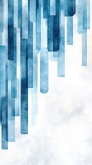 Wall Mural - Abstract Watercolor Blue Rectangles