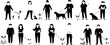 © Mohamed - Group people all ages activities with dogs
