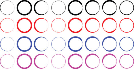 Vector round symbols with different colors.