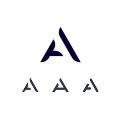 Wall Mural - Technical logo Letter A, digital cyber space alphabet font, set of three different of the made stencil style