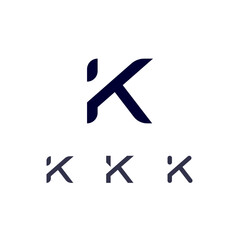 Wall Mural - Technical logo Letter K, digital cyber space alphabet font, set of three different of the made stencil style