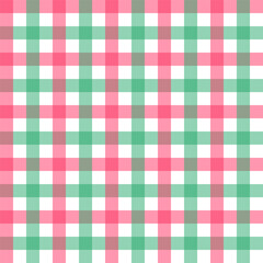 Wall Mural - Colorful gingham seamless pattern for Christmas.Checkered tartan plaid repeat pattern in red green white.Geometric vector background wallpaper.