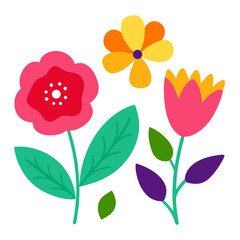 Vector Flower and Leaf Set – Perfect for DIY Designs .Adobe Illustrator Artwork