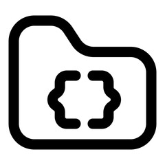 Wall Mural - folder outline icon set