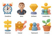 © Maureen - Charming 3d business icons showcasing leadership, teamwork, growth, an