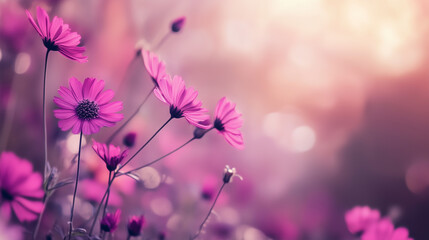 Wall Mural - Nature background with wild flowers