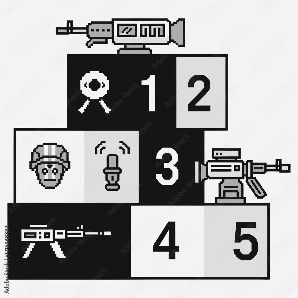 Pixelated Ranks Pixel Art Representation of Gaming Achievements, Strategic Ranks, and ...