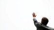 © Serhii - Businessman Reaching Upward: A Man Expressing Ambition and Aspirations in Open Space
