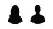 © MALA - Silhouettes of a woman and a man depicted in black against white