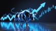 © Prosenjit - Bull Market Symbol: A metallic bull with an upward trending arrow signifies market growth and financial prosperity in the realm of investments.