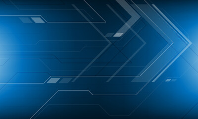 Wall Mural - Abstract line arrow technology cyber futuristic style geomatric  on blue design modern creative background vector