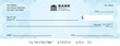 © bibin - Empty money cheque. Bank check. check book template with pattern and blank fields. Currency payment coupon, US dollar check background.