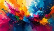 © Silvia Bogdanski - Ein lebendiger abstrakter Hintergrund mit bunten Farbspritzern in kräftigen Tönen
